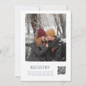 素朴な森の花の写真QRコード付き ブライダルシャワー 招待状 (裏面)