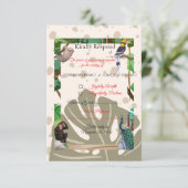 素朴な森の返信カード 出欠カード (スタンド正面)