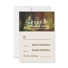 素朴な森の魅惑的な結婚式のRSVPカード