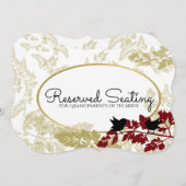 素朴な森の鳥 バーガンディーとゴールド 予約済み 招待状 (正面/裏面)