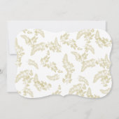 素朴な森の鳥 バーガンディーとゴールド 予約済み 招待状 (裏面)