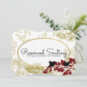 素朴な森の鳥 バーガンディーとゴールド 予約済み 招待状 (スタンド正面)