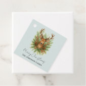 素朴な森の鹿の頭と冬の葉 - フェイバータグ (インサイチュ)