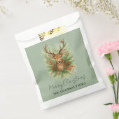 素朴な森の鹿の頭と冬の葉 - フェイバーバッグ (封をした状態)