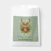 素朴な森の鹿の頭と冬の葉 - フェイバーバッグ (正面)