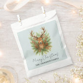 素朴な森の鹿の頭と冬の葉 - フェイバーバッグ (クリップ留めされた状態)