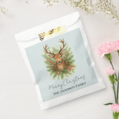 素朴な森の鹿の頭と冬の葉 - フェイバーバッグ (封をした状態)