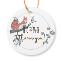 素朴な森の squirrel Kraft モノグラム ありがとう