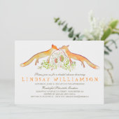 素朴な森林キツネのブライダルシャワー 招待状 (スタンド正面)