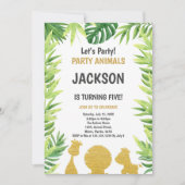 素朴な森林パーティーカード 招待状 (正面)