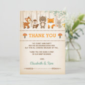 素朴な森林ベビーシャワーの森林サンキューカード 招待状 (スタンド正面)