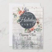 素朴な森林企業のな休日のクリスマス・パーティ 招待状 (正面)