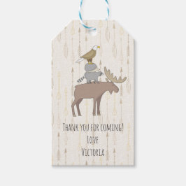 素朴な森林動物の森の好意タグ ギフトタグ