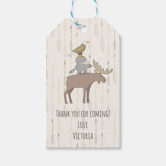 素朴な森林動物の森の好意タグ ギフトタグ (正面)