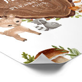 素朴な森林動物の赤ちゃんシャワー歓迎サイン ポスター (角)