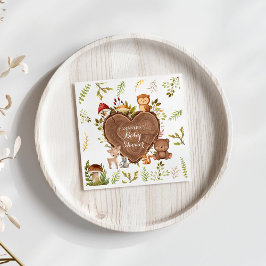 素朴な森林動物の赤ちゃんシャワー スタンダードカクテルナプキン