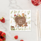 素朴な森林動物の赤ちゃんシャワー スタンダードカクテルナプキン (インサイチュ)