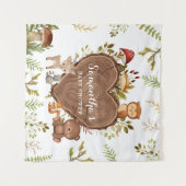 素朴な森林動物の赤ちゃんシャワー タペストリー (正面(横))