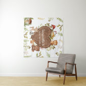 素朴な森林動物の赤ちゃんシャワー タペストリー (インサイチュ(横))
