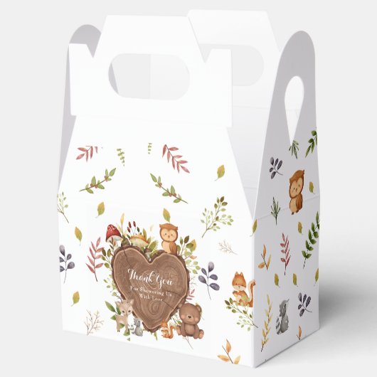 素朴な森林動物の赤ちゃんシャワー フェイバーボックス (オープン)