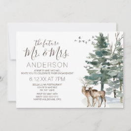 素朴な森林婚約パーティ 招待状