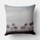 素朴な森林秋の夕日 クッション (裏面)