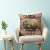 素朴な森林結婚式の写真の木製のパネルのヴィンテージ クッション (椅子)