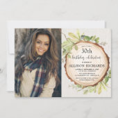 素朴な森林誕生会の大人年齢の写真 招待状 (正面)