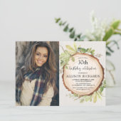 素朴な森林誕生会の大人年齢の写真 招待状 (スタンド正面)