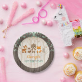 素朴な森林誕生日の森林動物のベビーシャワー ペーパープレート (パーティー)