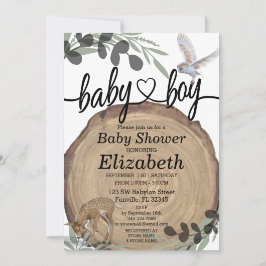 素朴な森 招待状 (正面)