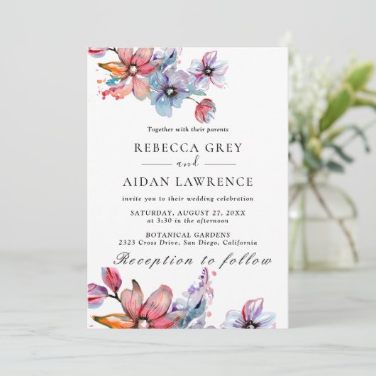 素朴な植物のユーカリグリーンウェディング招待状 招待状 (スタンド正面)