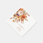 素朴な植物の花テラコッタの秋の結婚式 スタンダードカクテルナプキン (角)