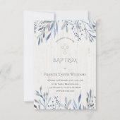 素朴な植物デザインバプテスマの招待 招待状 (正面)