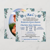 素朴な植物モノグラムのカスタマイズされたウェディング 招待状 (正面/裏面)