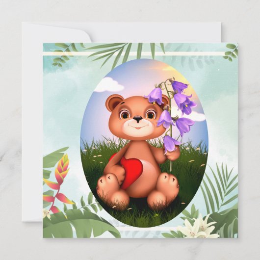 素朴な植物モノグラムカスタマイズウェディング 招待状 (裏面)