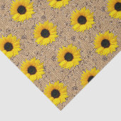 素朴な模倣されたバーラップのレースの黄色のヒマワリ 薄葉紙 (詳細)