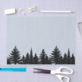 素朴な樹木限界線シルエット 薄葉紙 (クラフト)