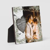 素朴な樹皮の木のハート チュカ リーフィー フォトプラーク (正面)