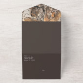 素朴な樹皮の納屋の農場のスクリプトオールインワン招待状 オールインワン招待状 (外側)