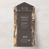 素朴な樹皮の納屋の農場のスクリプトオールインワン招待状 オールインワン招待状 (内側)