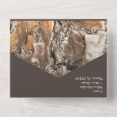 素朴な樹皮の納屋の農場のスクリプトオールインワン招待状 オールインワン招待状 (裏面)