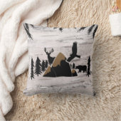 素朴な樺の木のアウトドア・ワイルダネス・ワン 1歳の誕生日 クッション (ブランケット)