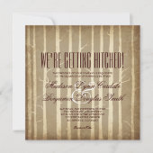 素朴な樺の木の《植物》アスペンの木の秋の結婚式の招待状 招待状 (正面)