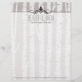 素朴な樺の木木木及び枝自然なモダン レターヘッド (正面)