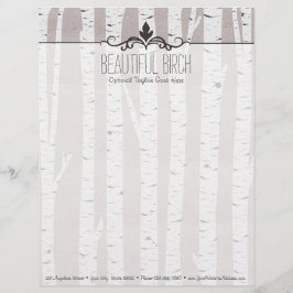 素朴な樺の木木木及び枝自然なモダン レターヘッド