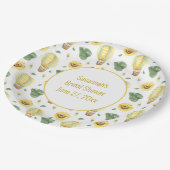 素朴な気球とひまわり ウェディング ペーパープレート (アングル)