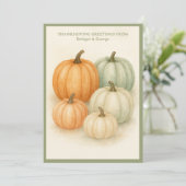 素朴な水の色の秋のカボチャ感謝祭 シーズンカード (スタンド正面)