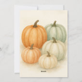 素朴な水の色の秋のカボチャ感謝祭 シーズンカード (裏面)