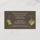 素朴な水の色の農家市場、トウモロコシ農家 名刺 (裏面)